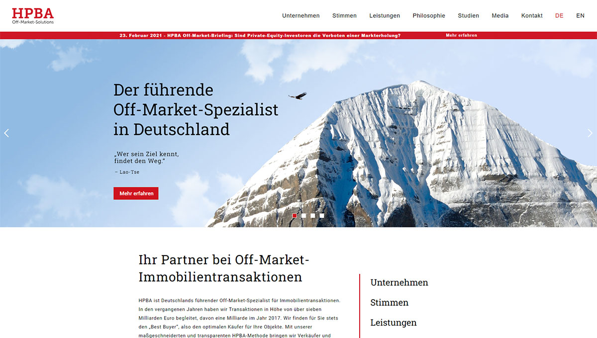 Beispiel 12 einer Webseite von Vetter & Talents GmbH